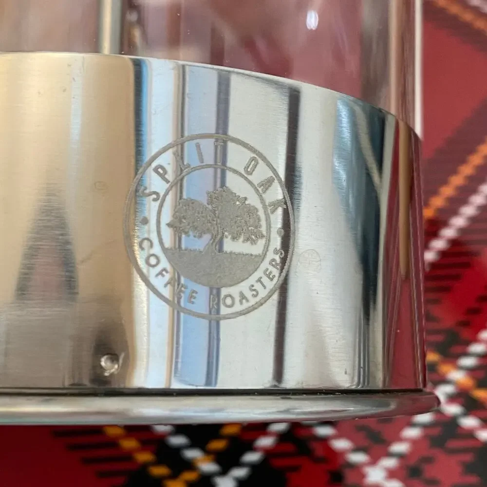 Split Oak Coffee Roasters Glass &‎ Stainless Steel Coffee Press UNUSED